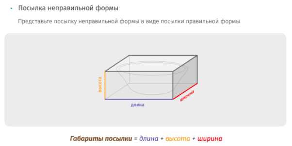 Стандартные размеры и вес посылок для внутренних отправлений